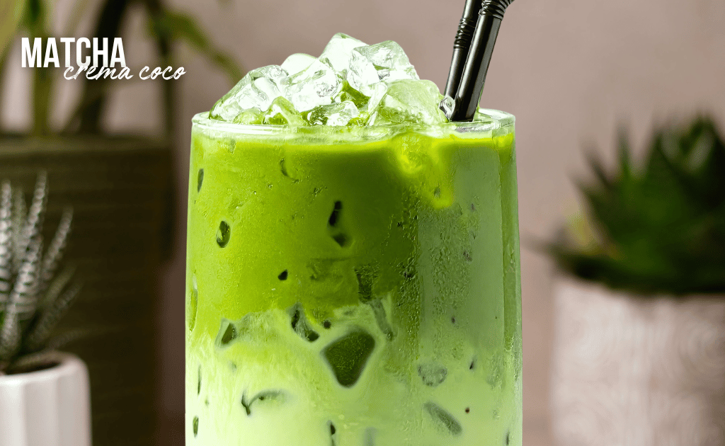 Receta Matcha con crema de coco